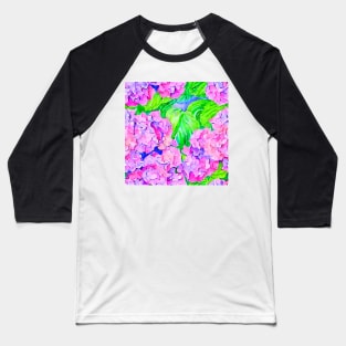 Hydrangea flowers and leaves watercolor Baseball T-Shirt